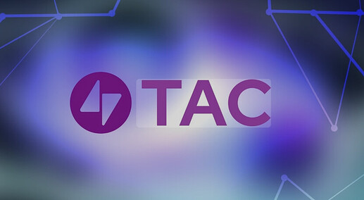 A logo with the letters 'TAC' in purple, accompanied by a circular design on a blue and purple blurred background with a network pattern. (Captioned by AI)