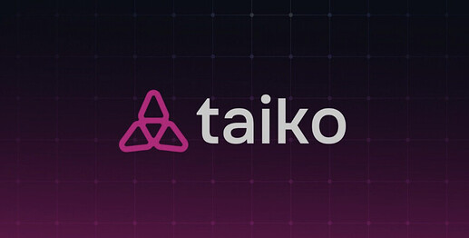 The image features the "taiko" logo with a stylised triangle design, set against a dark gradient background. (Captioned by AI)