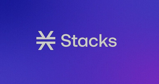 The image features the Stacks logo on a blue gradient background. (Captioned by AI)