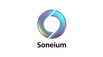 The image features a colourful, abstract circular logo with the word "Soneium" below it. (Captioned by AI)