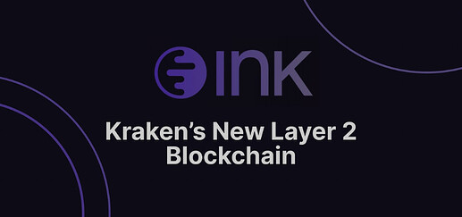 The image features a dark background with the logo and text "INK: Kraken's New Layer 2 Blockchain." (Captioned by AI)